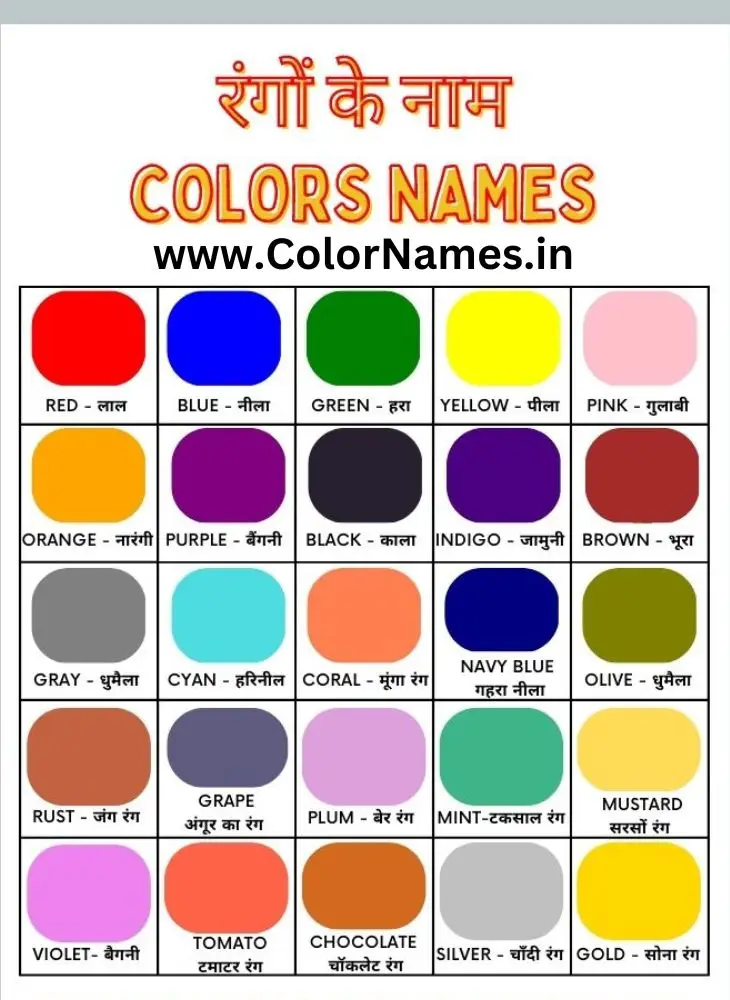 Colors Name Picture Colors Name